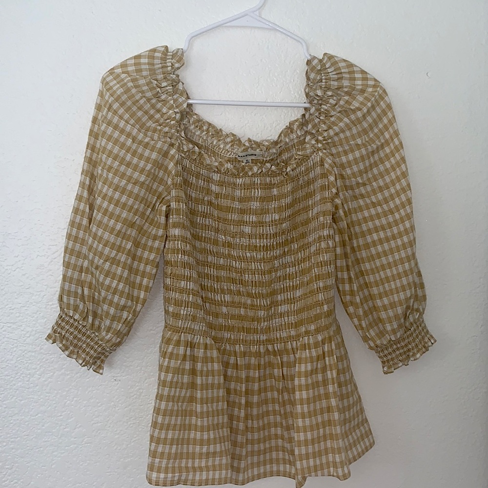 Yellow gingham top